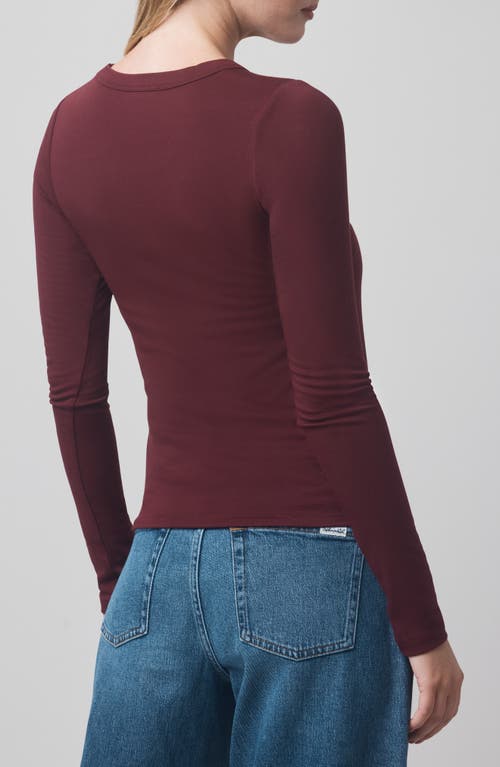Splendid X @cellajaneblog Long Sleeve Layering T-shirt In Burgundy