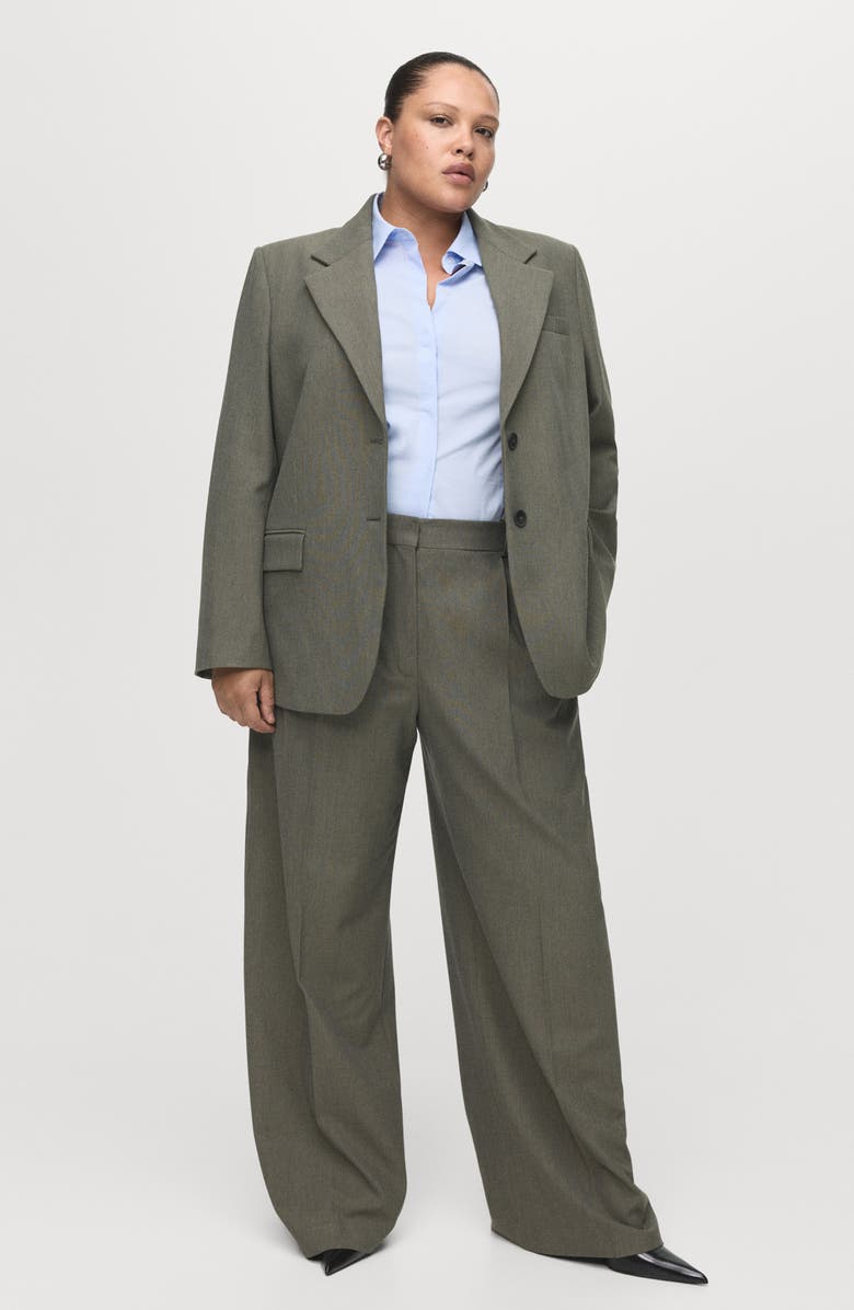 MANGO Straight Fit One-Button Suit Blazer, Alternate, color, Pastel Green