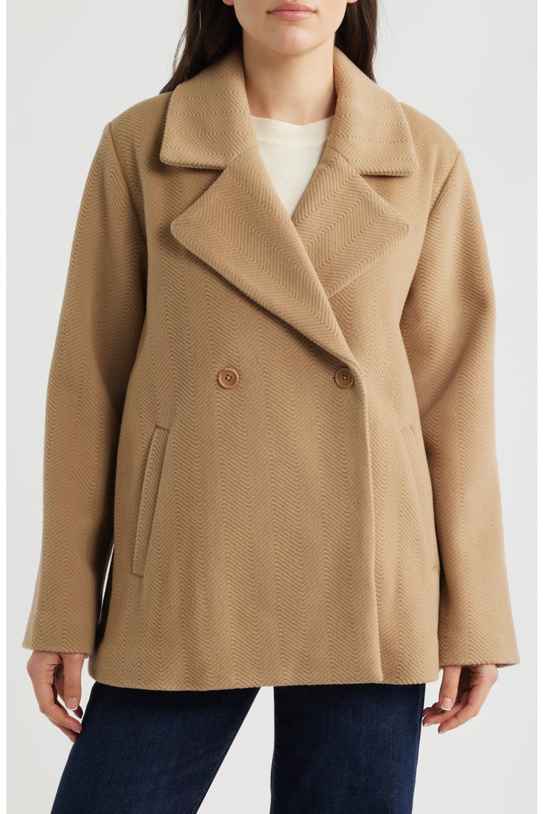 Wool Herringbone Swing Coat, Main, color, BISCUIT