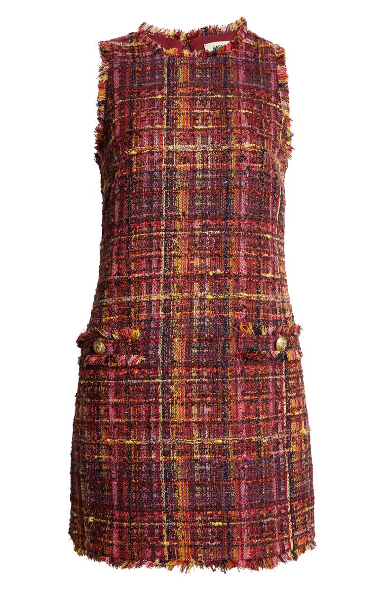 L'AGENCE Florian Tweed Shift Dress, Alternate, color,