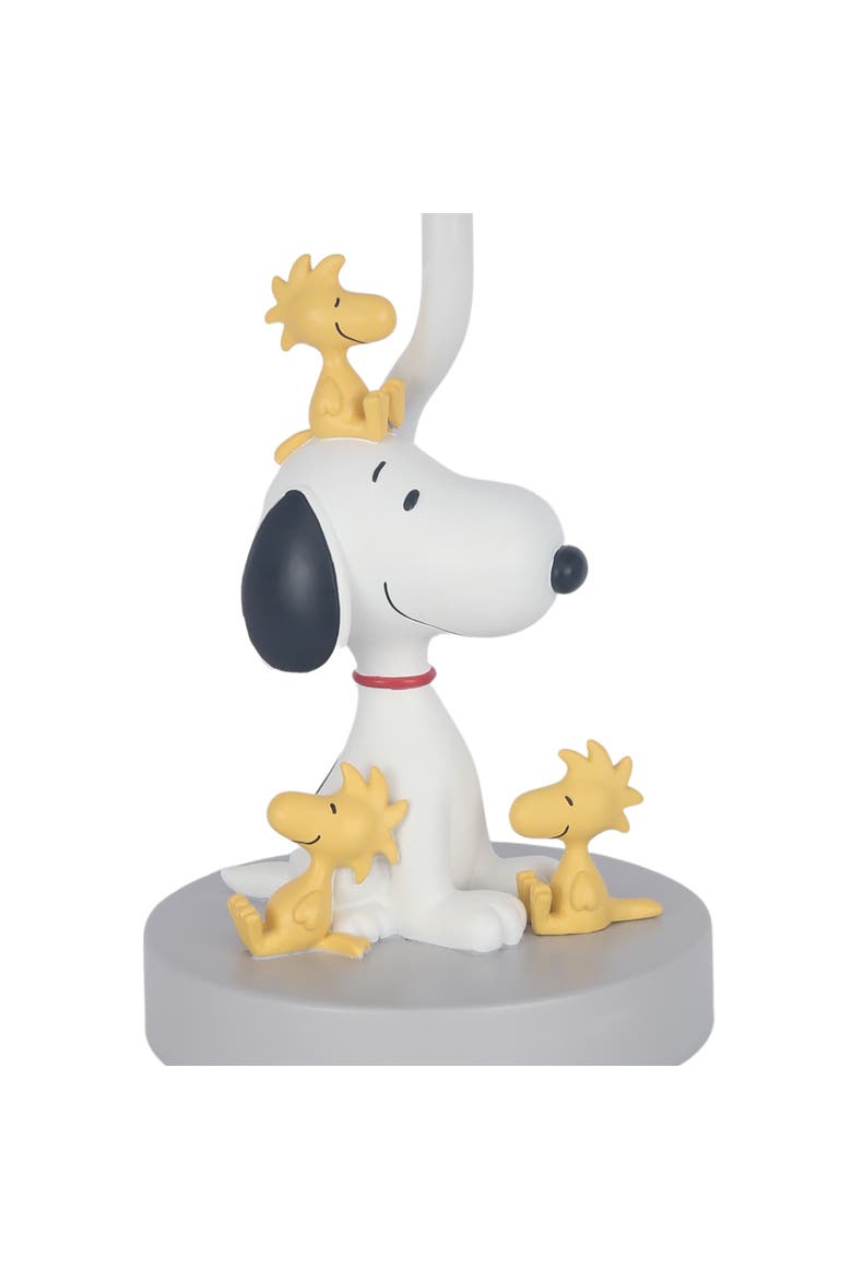 Classic Snoopy & Friends Nursery Lamp with Shade & Bulb, Alternate, color, White