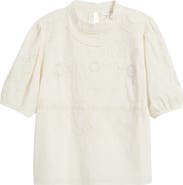 Treasure & Bond Lace Trim Cotton Broderie AnglaiseTop