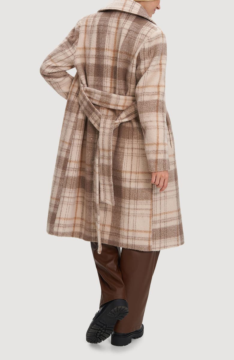 Noize Katja Vegan Wool Plaid Coat, Alternate, color, Oat