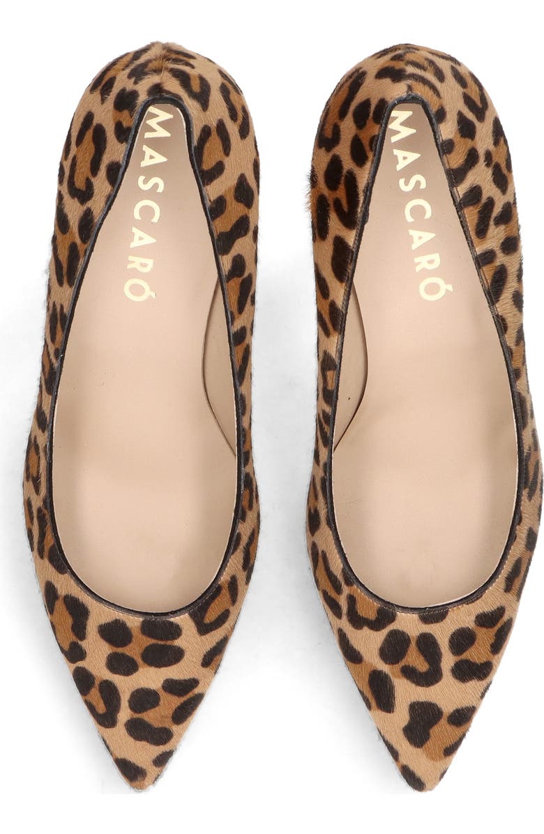 MASCARO Leopard Pointed Toe Pump, Main, color, Brown
