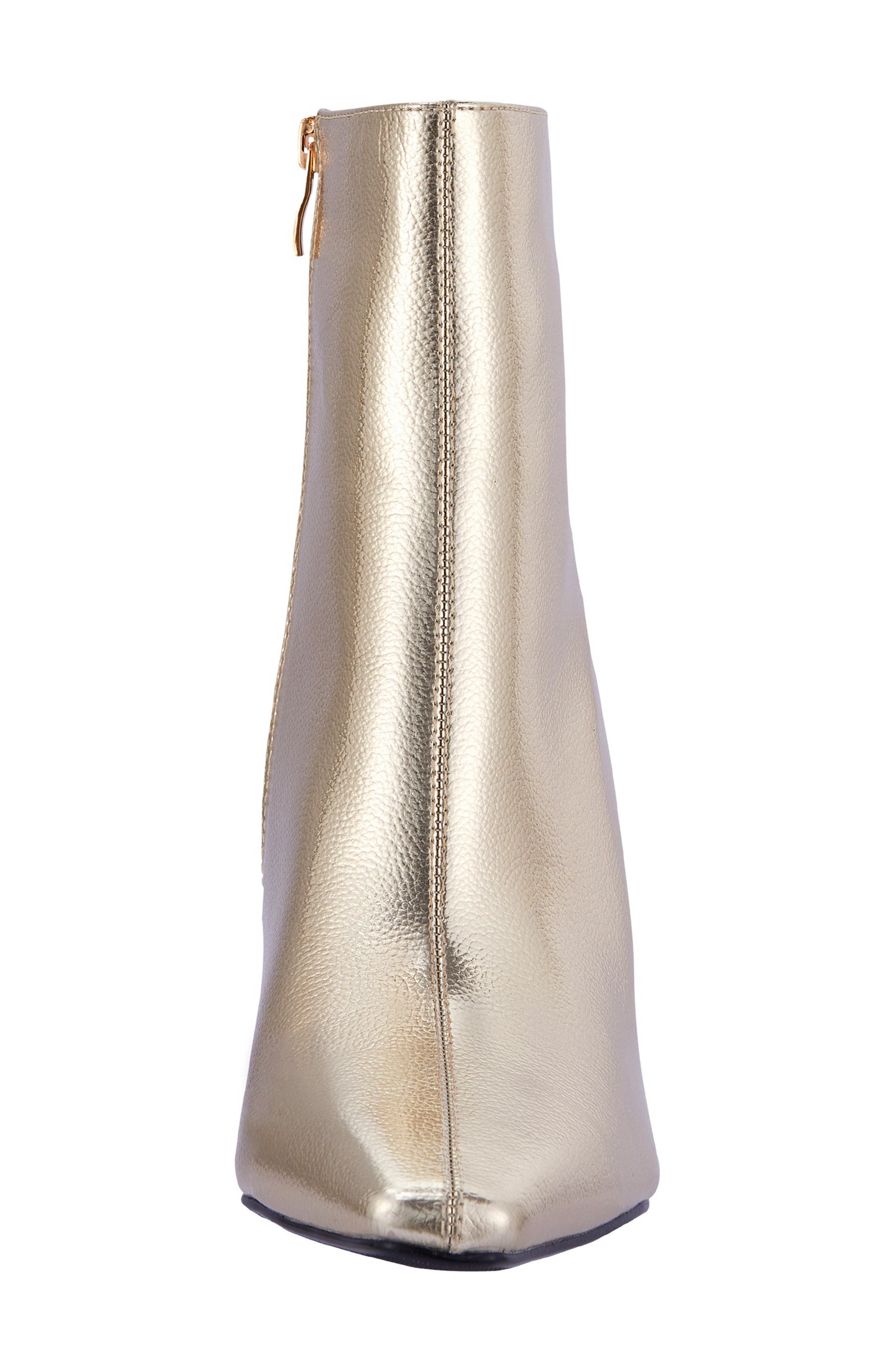 Slinky Coiled Heel Boot, Alternate, color, GOLD