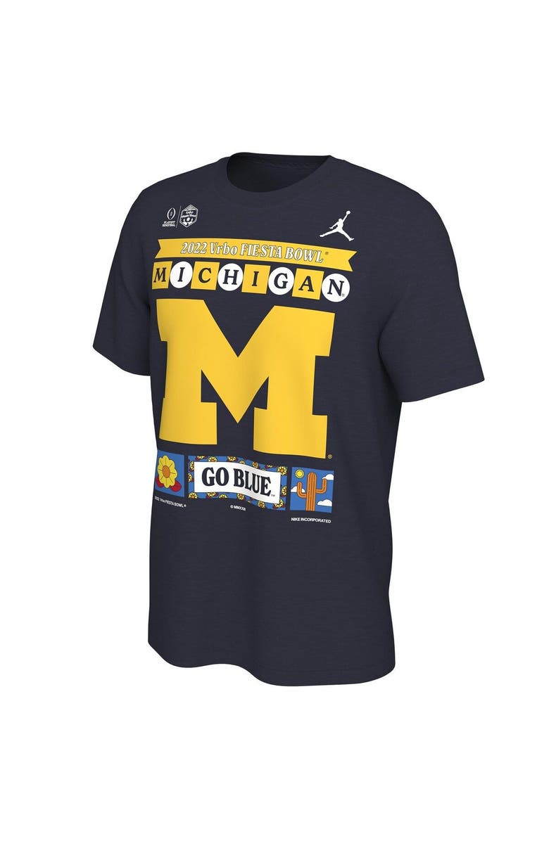 Jordan Brand Men's Jordan Brand Navy Michigan Wolverines College Football Playoff 2022 Fiesta Bowl Illustrated T-Shirt, Alternate, color, 