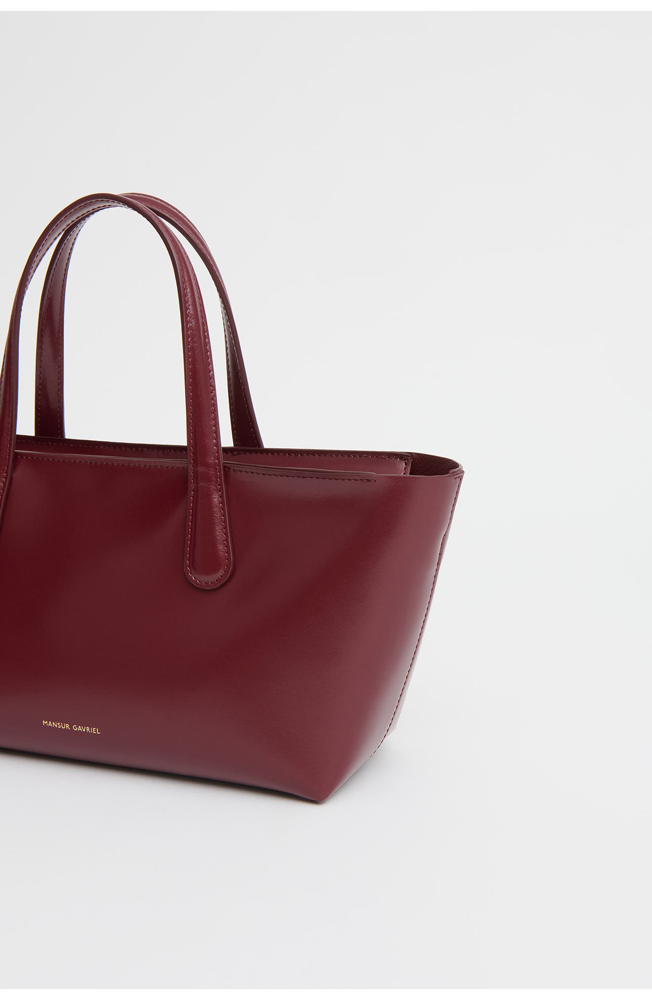 Mansur Gavriel Mini Everyday Leather Tote, Alternate, color, Oxblood