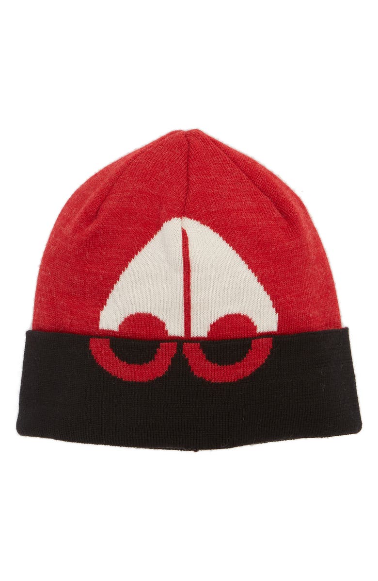 Moose Knuckles Logo Beanie, Main, color, 