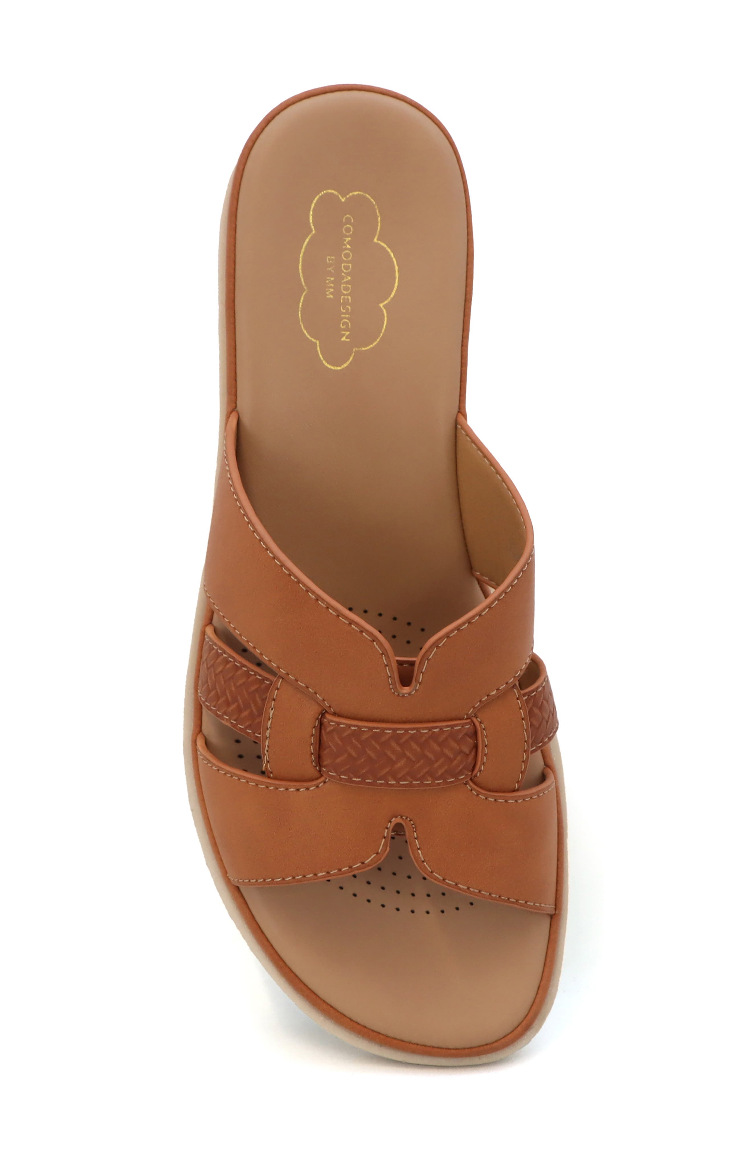 COMODA DESIGNS Tunsa Wedge Slide Sandal, Alternate, color, Rust