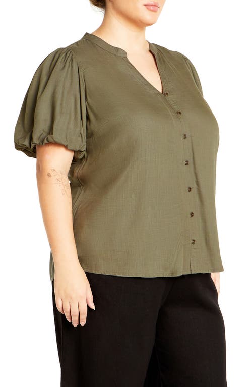 City Chic Georgia Short Sleeve Button Front Shirt