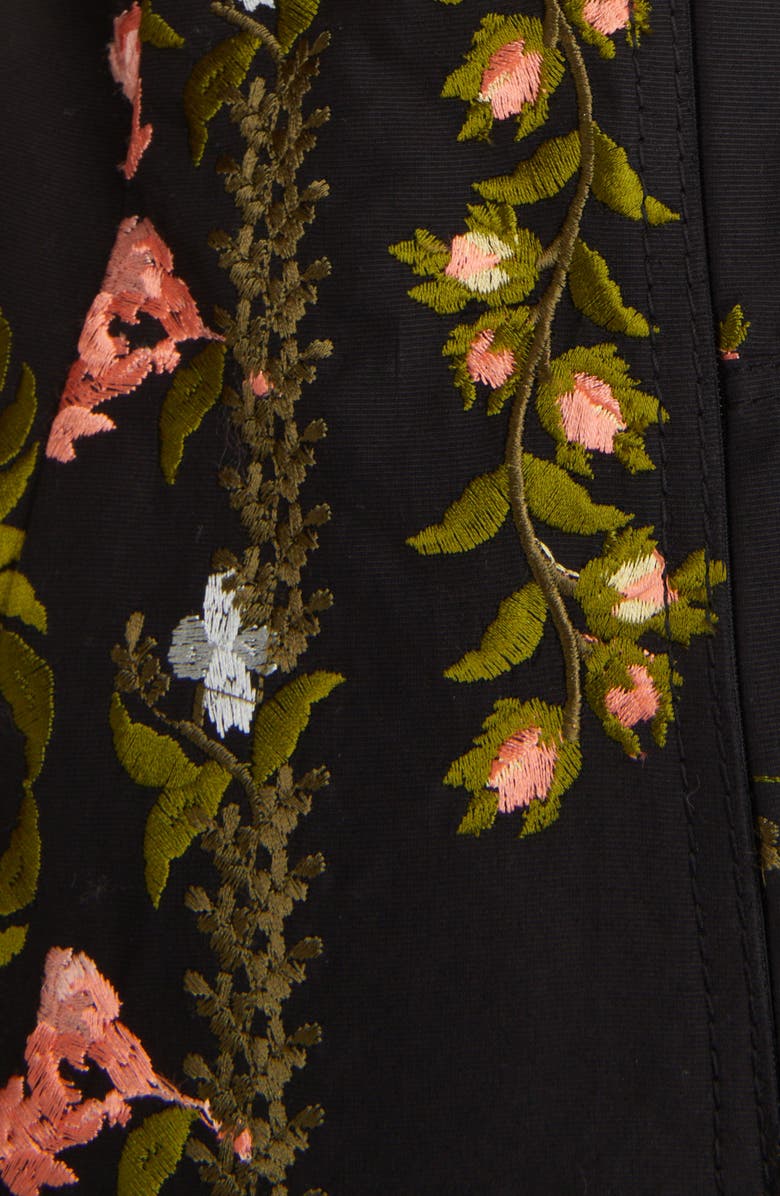 Erdem Samara Floral Embroidered Asymmetric Hem Midi Dress, Alternate, color, 