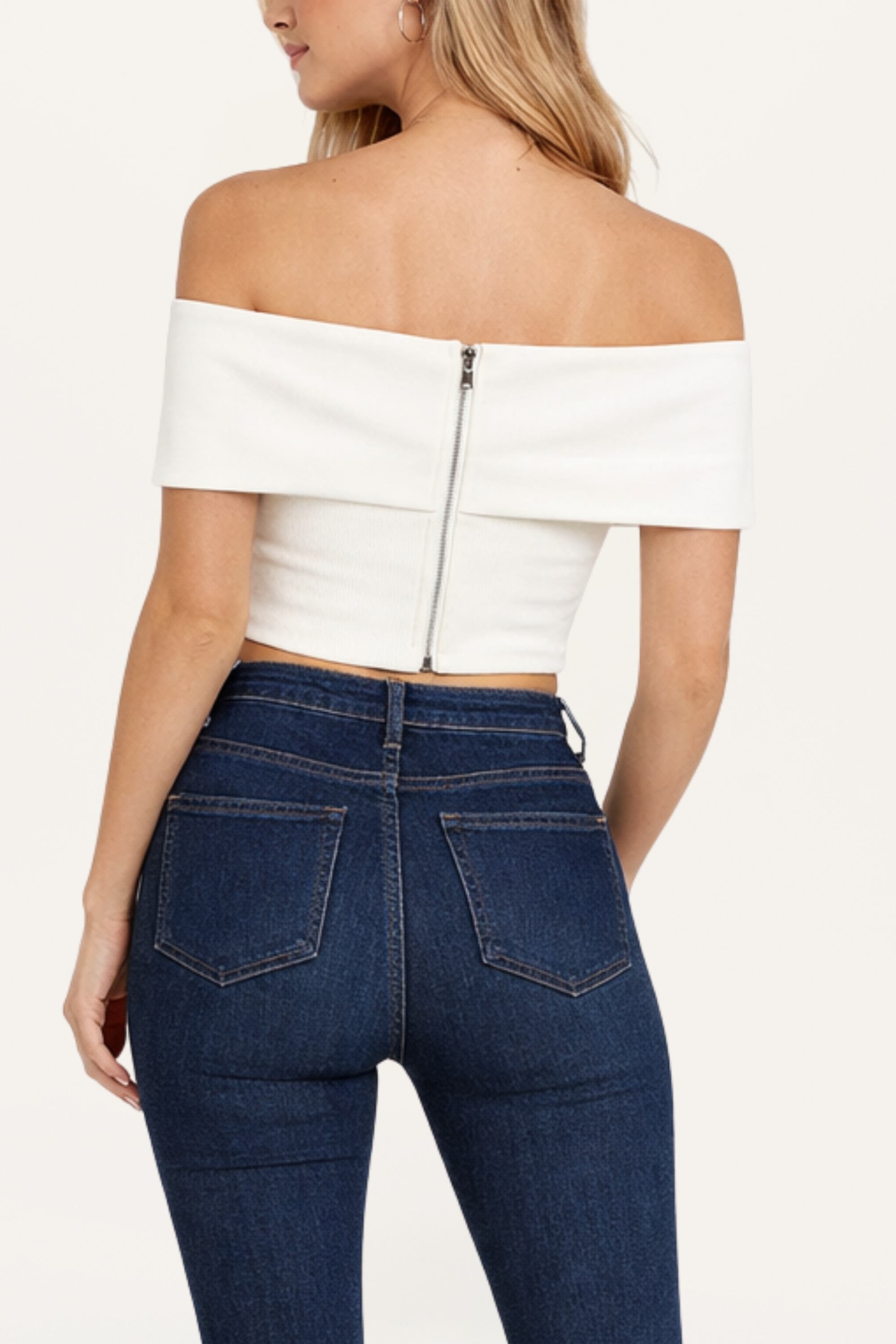 Foldover Zip-Front Bandeau Top - image 2