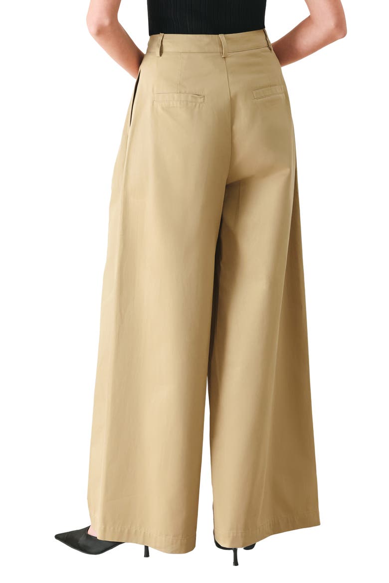 Pleated High Waist Wide Leg Pants, Alternate, color, TAUPE