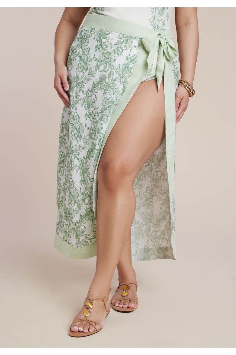 Midi Wrap Skirt, Alternate, color, BRAIDED PETALS
