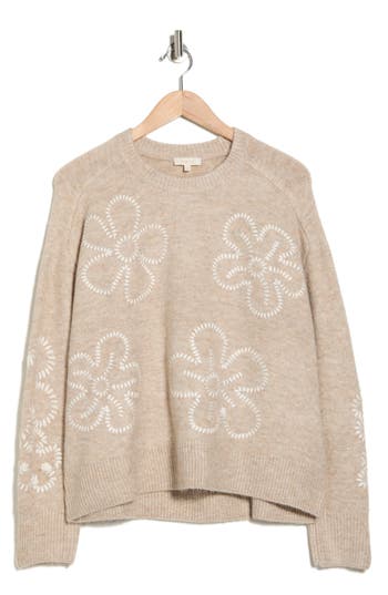 Parker Embroidered Sweater In Brown