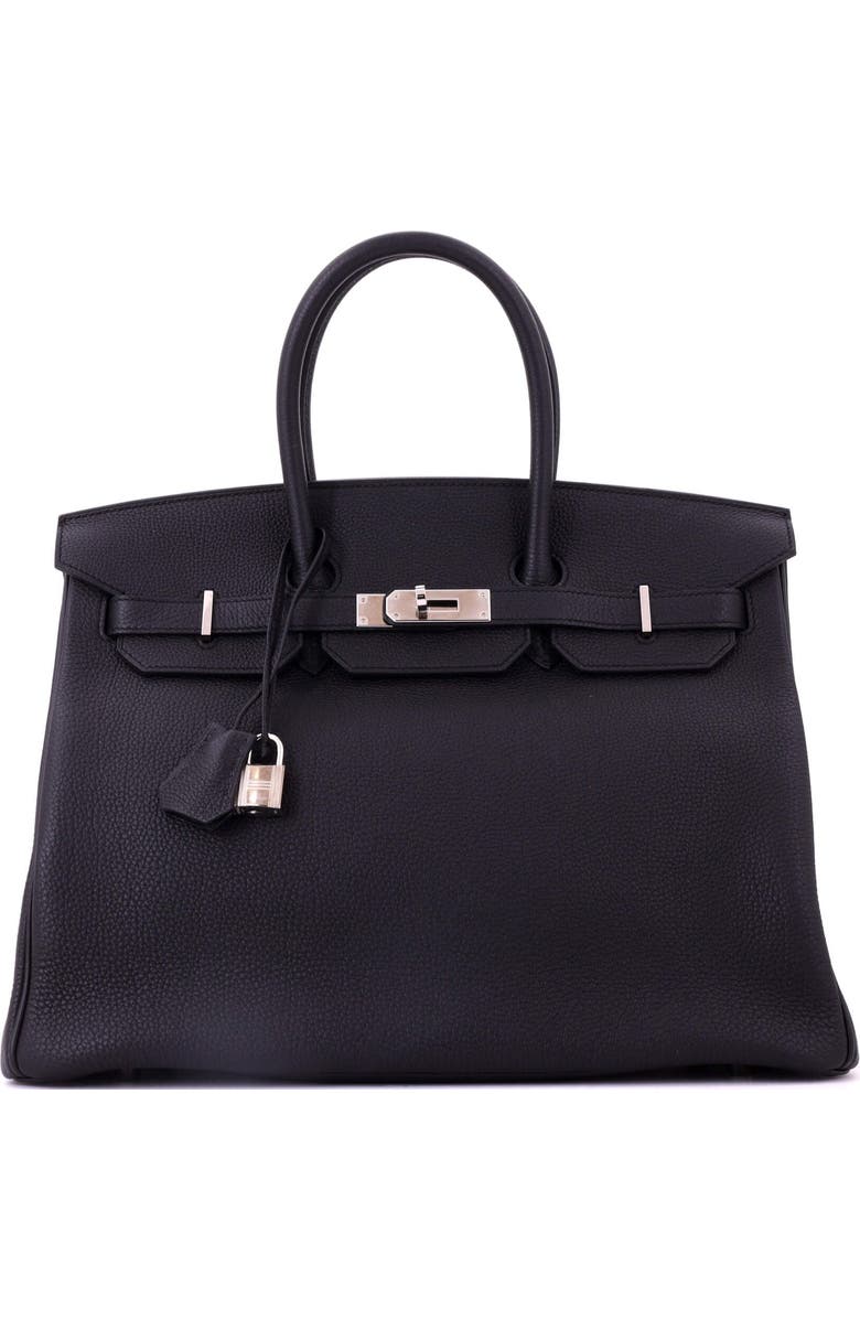 Pre-Owned Hermes Birkin Handbag Black Togo with Palladium Hardware 35, Main, color, Noir