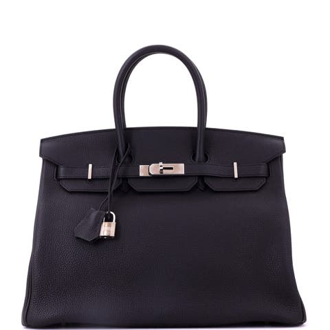 Birkin Handbag Black Togo with Palladium Hardware 35