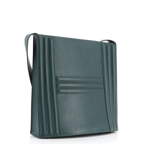 Pre-owned Hermes Hermes Cadena Bag Leather In Green