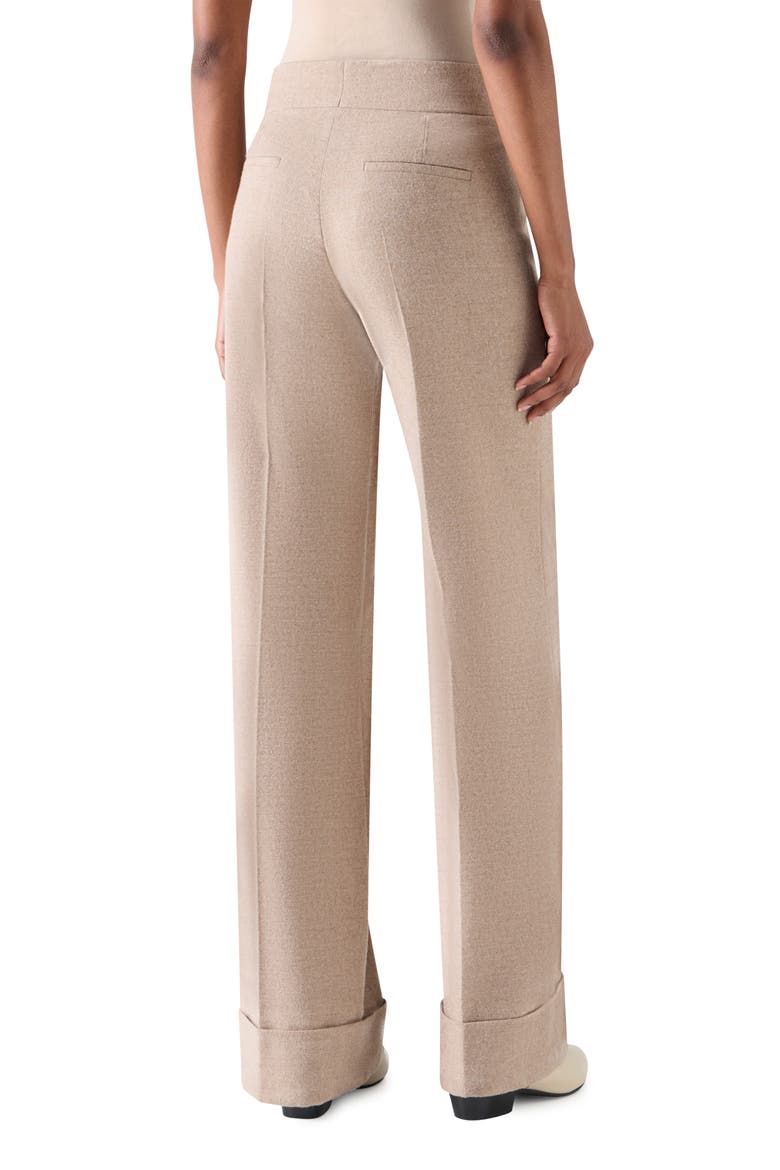 Milly Wool Flannel Wide Leg Pants, Alternate, color, OAT