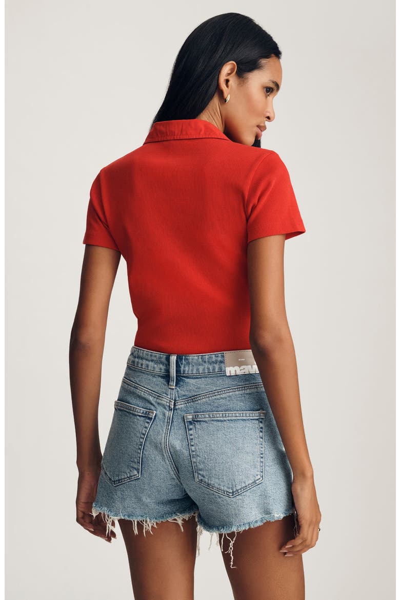 Rosie High Waist Denim Cutoff Shorts, Alternate, color, MID BRUSHED CLASSIC