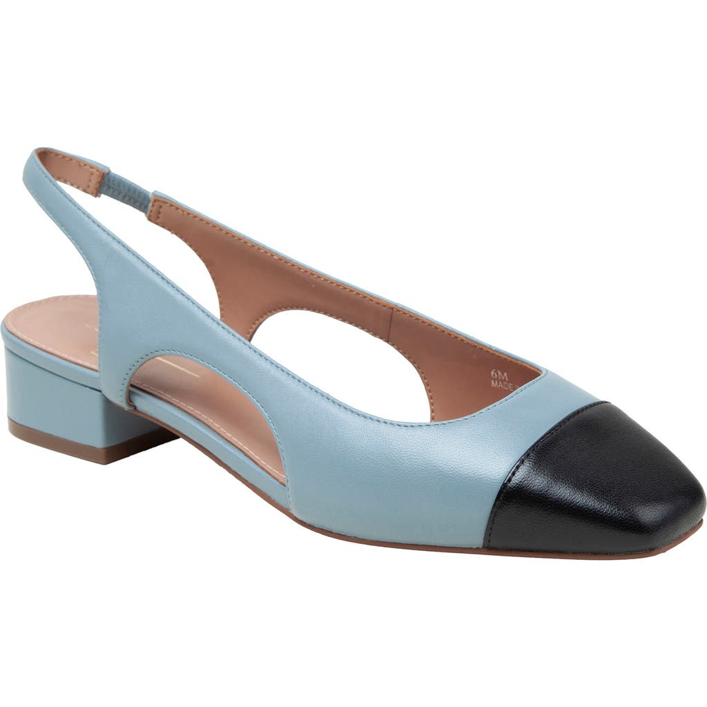 Linea Paolo Charley Slingback Pump in Dusty Blue/Black