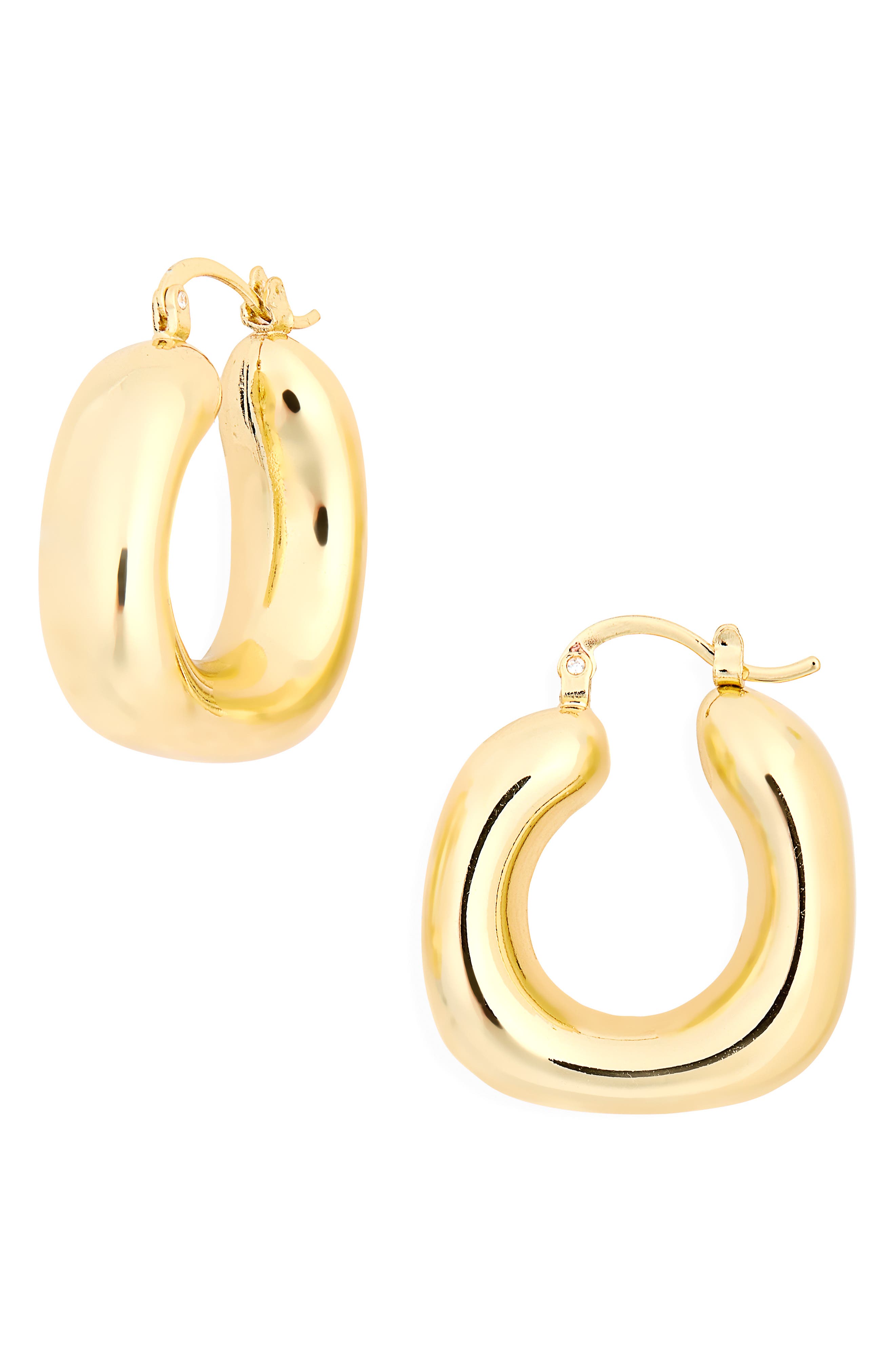 Rounded Square Hoop Earrings