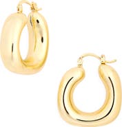 Argento Vivo Sterling Silver Rounded Square Hoop Earrings
