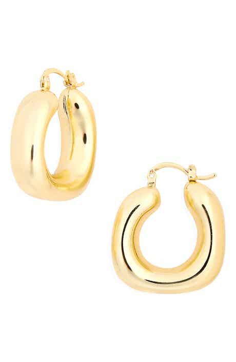 Rounded Square Hoop Earrings