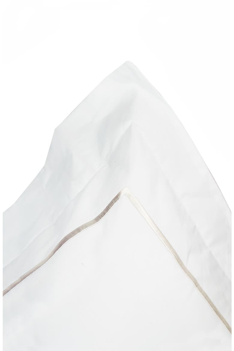 Set of 2 Single Embroidered Line 300 Thread Count 100% Cotton Euro Shams, Alternate, color, IVORY