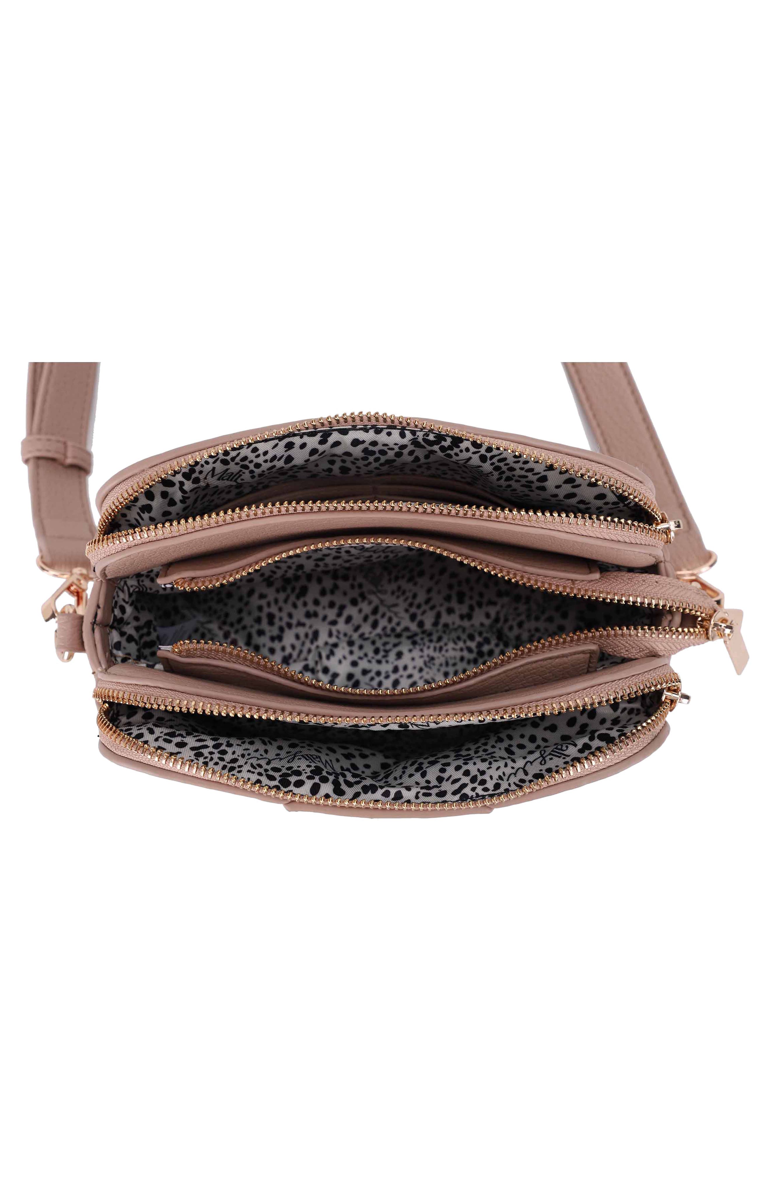 Rose Faux Leather Crossbody Bag, Alternate, color, TAUPE