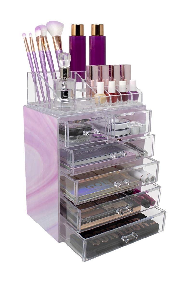 Makeup and Jewelry Storage Case Display Set - Tie-Dye, Alternate, color, TIE DYE