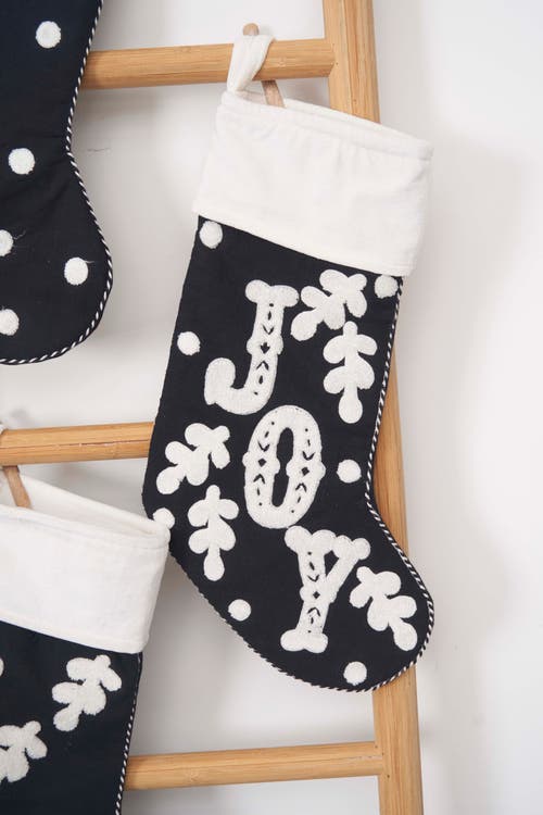 Carol & Frank Typography Christmas Stockings In Black