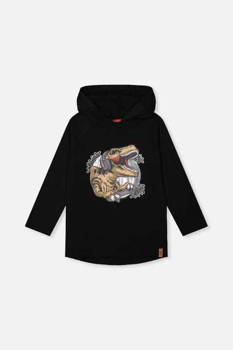 Raglan Hooded Graphic T-Shirt