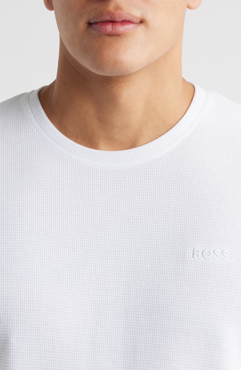 BOSS Waffle Knit Lounge T-Shirt, Alternate, color, White