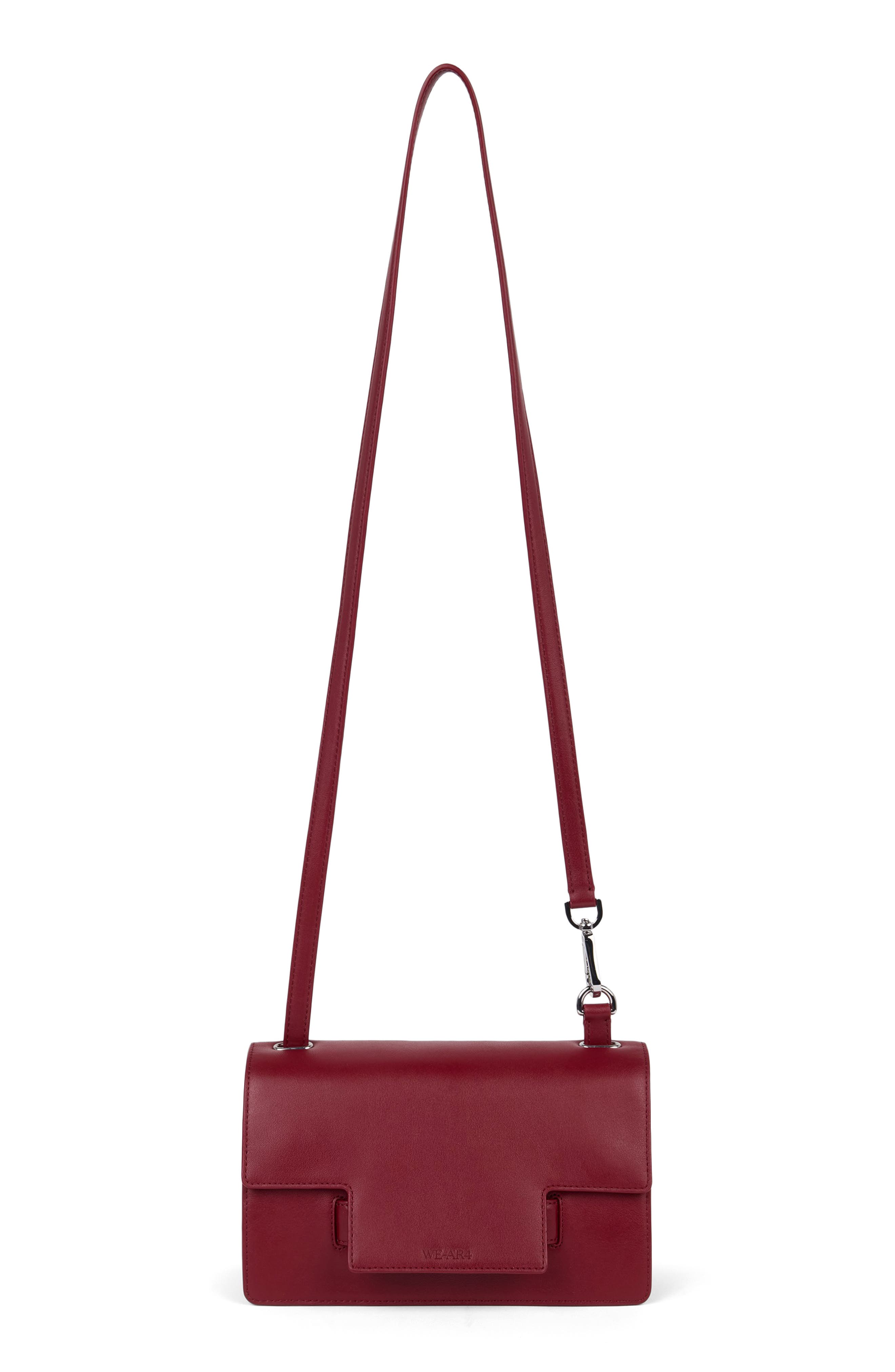 We-ar4 The Accordion Leather Shoulder Bag In Burgundy