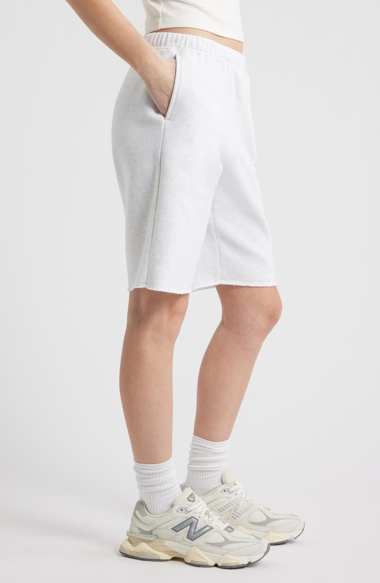 BP. Long Fleece Sweat Shorts, Alternate, color, Grey Fog Heather