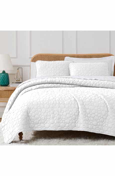 SOUTHSHORE FINE LINENS Pebble Embroidered Microfiber Oversize Quilt Set