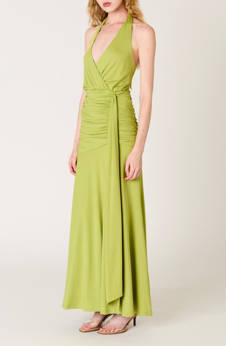 Nia Nayara Halter Neck Maxi Dress, Alternate, color, Matcha