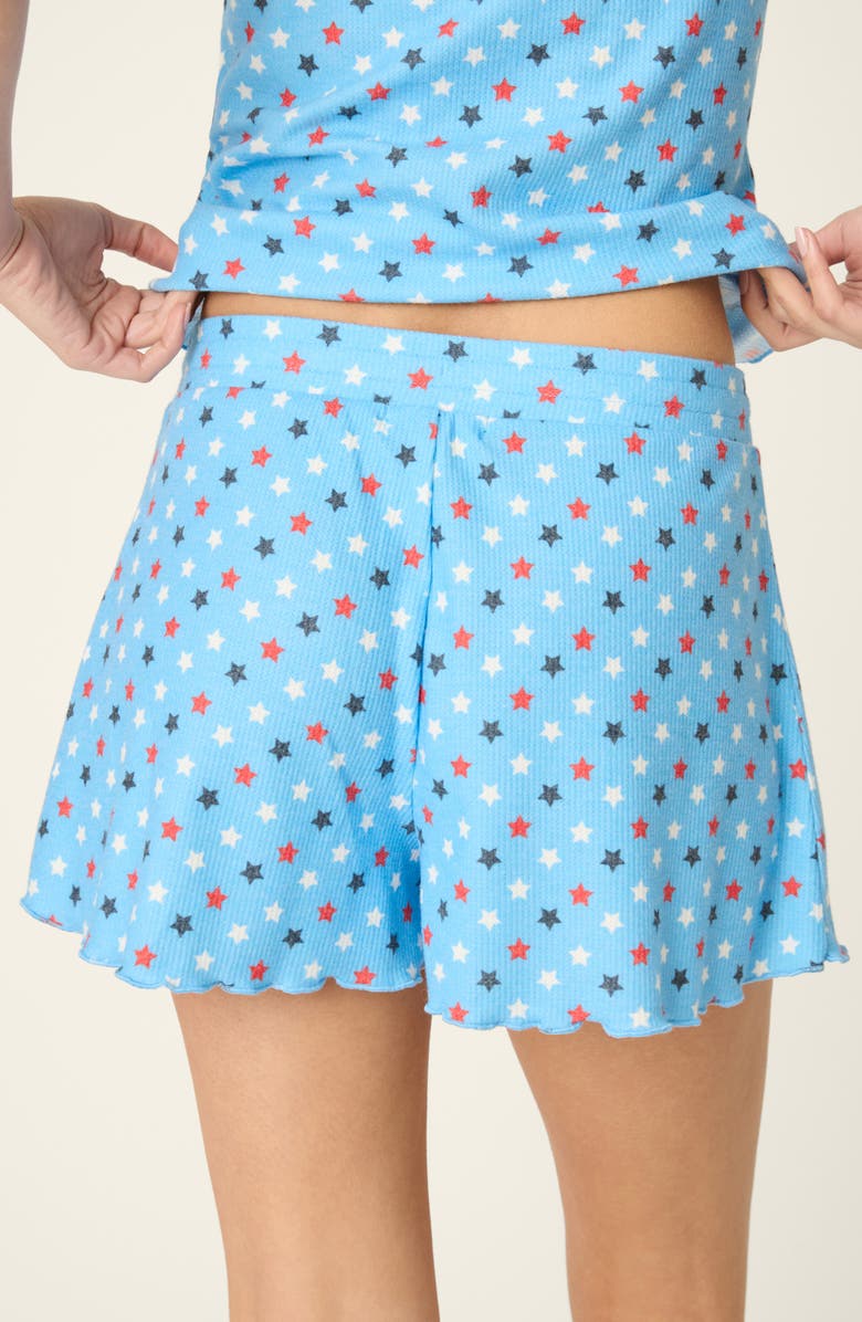 PJ Salvage Star Spangled Waffle Knit Drawstring Shorts, Alternate, color, 