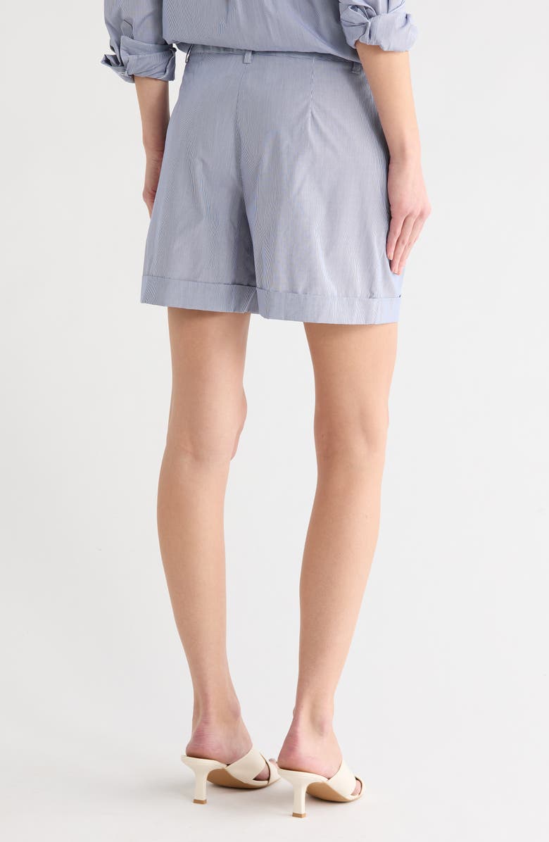 TWP Cisco Pleated Front Cotton Shorts, Alternate, color, Indigo / White
