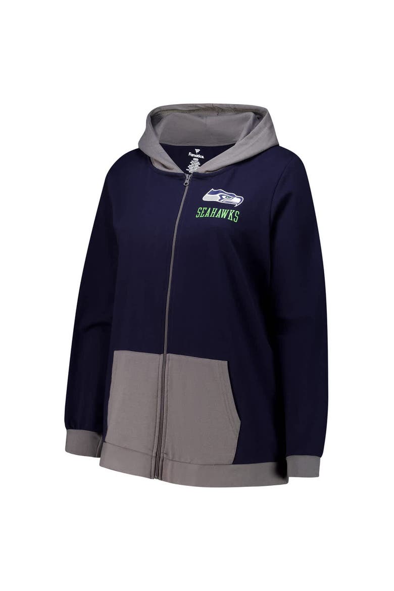 Women's Fanatics  College Navy Seattle Seahawks Hit It Full-Zip Hoodie, Alternate, color, College Navy