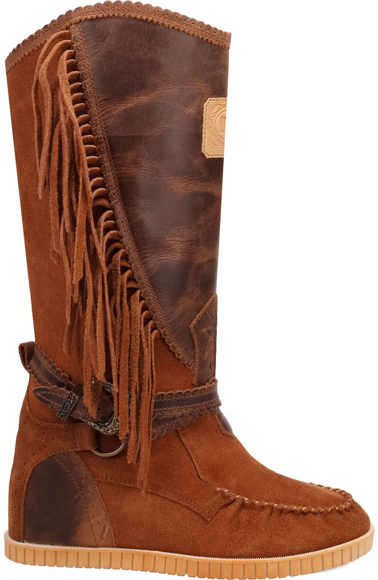 Dingo Natchez Fringe Moc Toe Boot, Alternate, color,