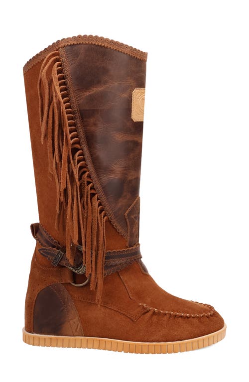 Dingo Natchez Fringe Moc Toe Boot In Brown