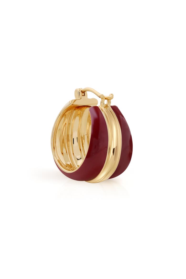 Ostuni Hoop Earrings, Alternate, color, Red & Gold