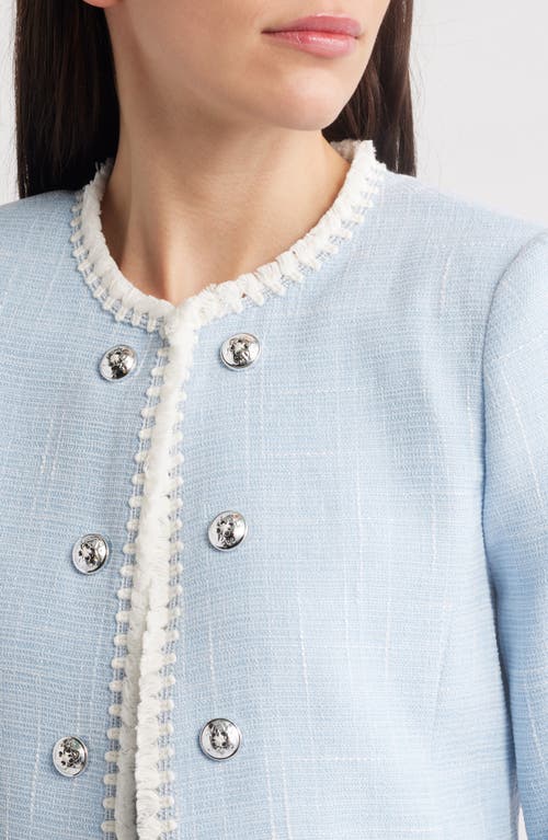 Tahari Asl Plus Tassel Trim Jacket In Blue