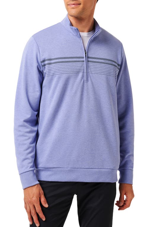 Travismathew Moonlighter Half Zip Pullover In Heather Violet Storm