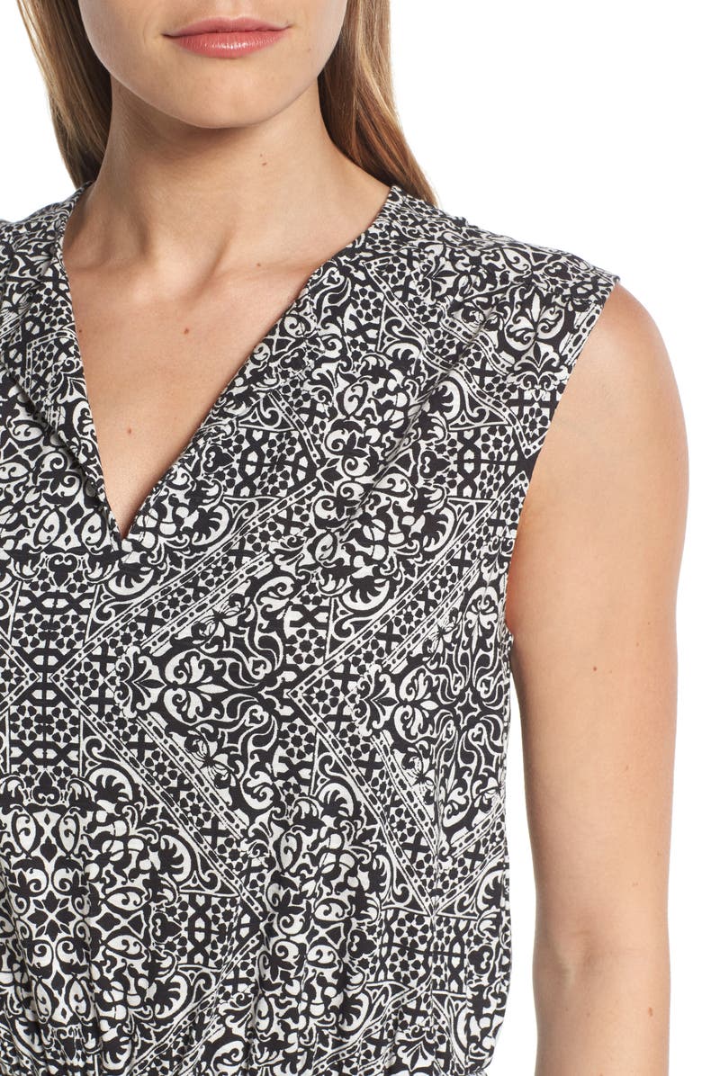 Caslon<sup>®</sup> Split Neck Cotton & Modal Knit Blouson Dress, Alternate, color,