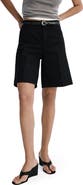MANGO High Waist Mid Thigh Denim Shorts
