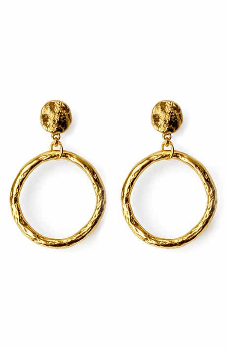 Textured Circle Drop Earrings
