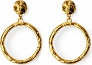 Panacea Textured Circle Drop Earrings